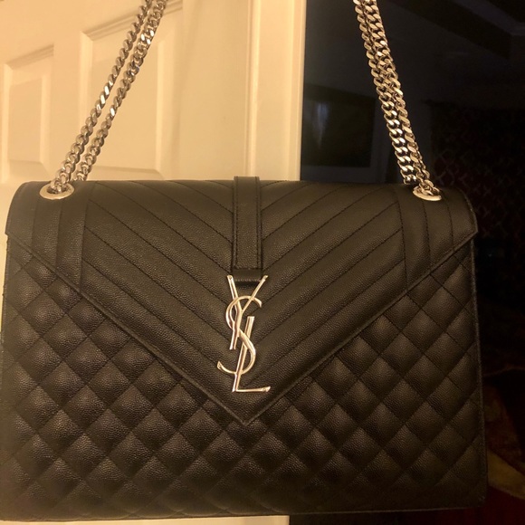 YSL ENVELOPE LARGE BAG IN MIX MATELASSÉ GRAIN - Picture 2 of 8